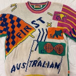 Vintage Multicolor Graphic Crewneck Sweater